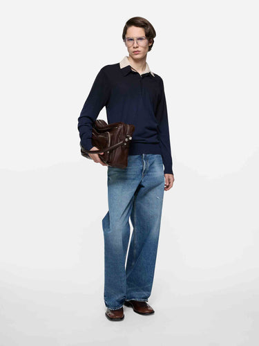 Acne Studios Mujer Barcelona Polo Punto Capas color Azul Marino sku 711-003541 01 - Foto 2