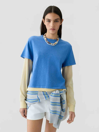 Guest in Residence Mujer Barcelona Camiseta Punto Capas color Azul sku 711-003556 01 - Foto 4