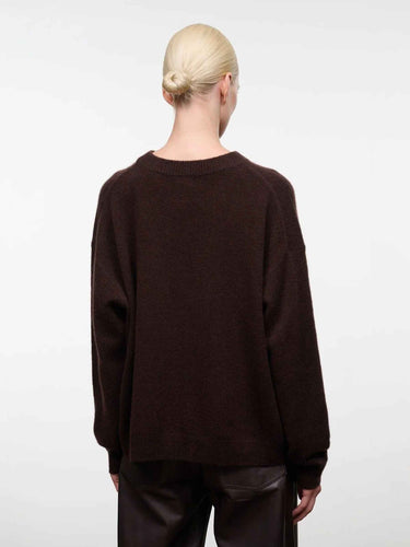 Staud Mujer Barcelona Jersey Cuello Redondo Cashmere color Marrón Oscuro sku 711-003567 01 - Foto 3