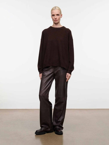 Staud Mujer Barcelona Jersey Cuello Redondo Cashmere color Marrón Oscuro sku 711-003567 01 - Foto 4