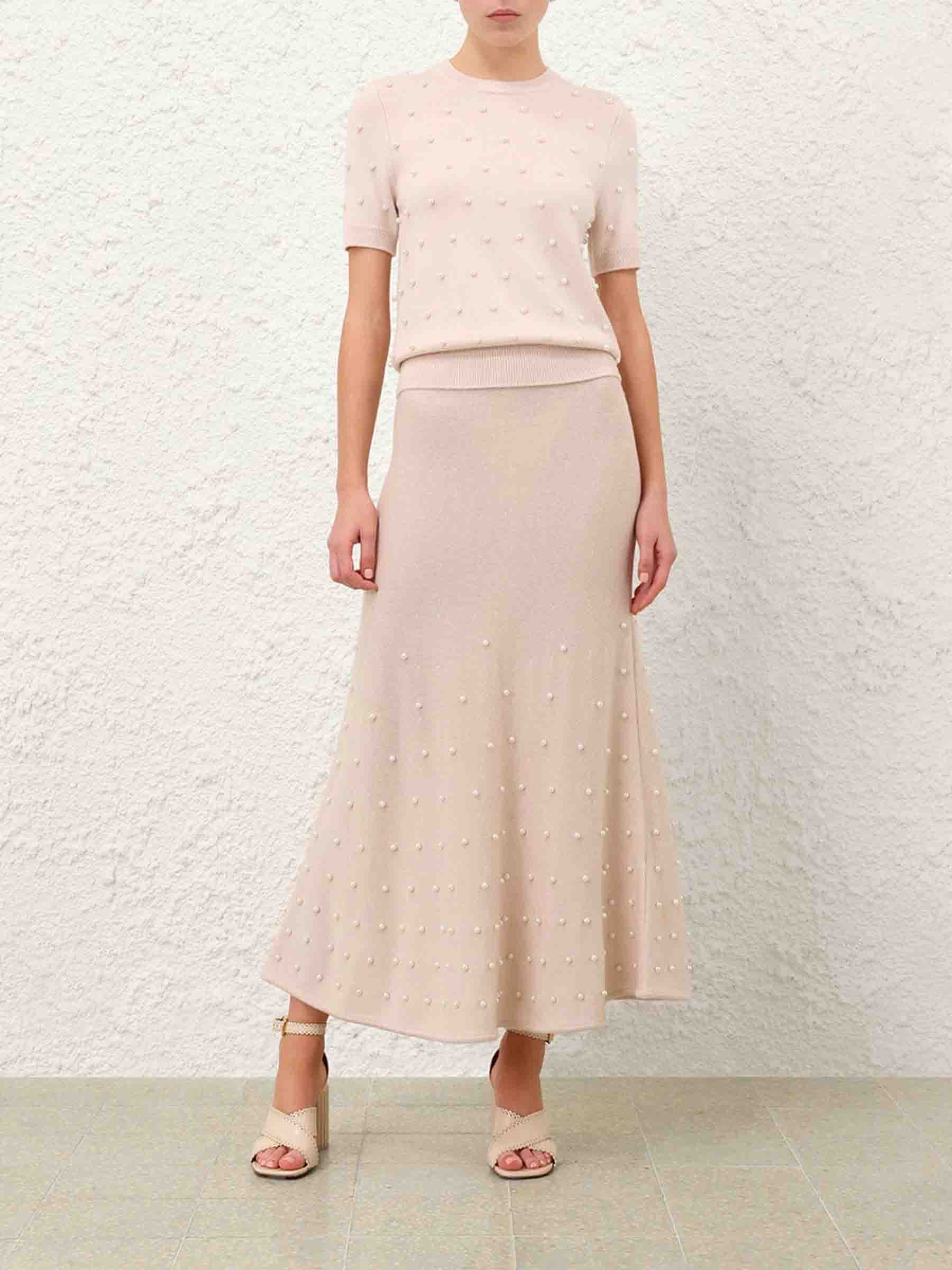 Zimmermann Mujer Barcelona Jersey Punto Perlas color Beige sku 712-000574 01 - Foto 2