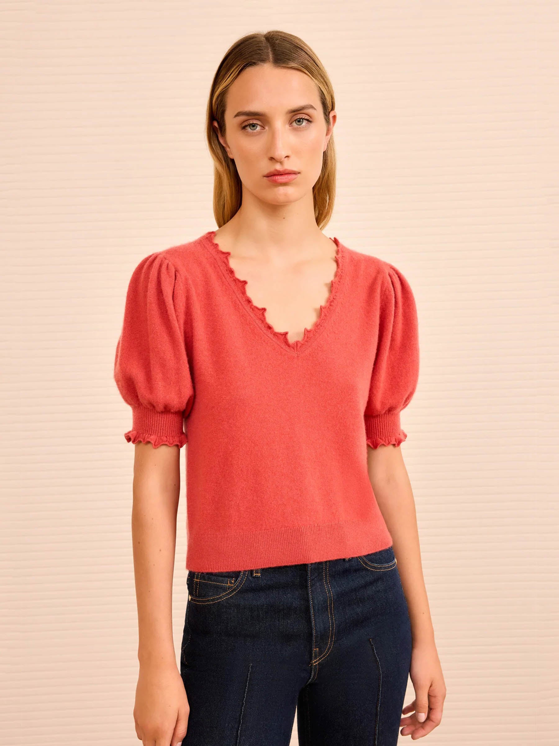 Ulla Johnson Mujer Barcelona Top Punto Polline color Coral sku 712-000577 01 - Foto 2