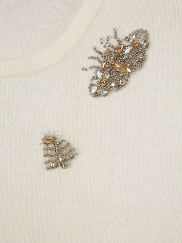 Erdem Mujer Barcelona Top Punto Bordado color Marfil sku 712-000578 01 - Foto 3