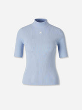 Courrèges Mujer Barcelona Jersey Cuello Alto color Azul Celeste sku 712-000579 03 - Foto 1