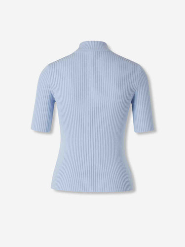 Courrèges Mujer Barcelona Jersey Cuello Alto color Azul Celeste sku 712-000579 03 - Foto 2