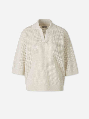 Peserico Mujer Barcelona Polo Punto Algodón color Crema sku 712-000581 01 - Foto 1