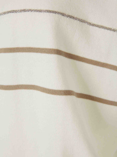 Peserico Mujer Barcelona Camiseta Punto Listado color Blanco sku 712-000582 01 - Foto 3