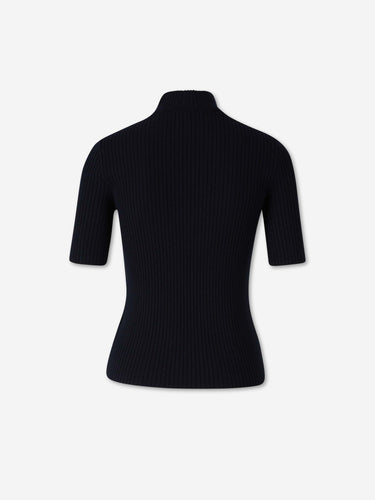 Courrèges Mujer Barcelona Jersey Manga Corta Canalé color Azul Noche sku 712-000599 01 - Foto 2