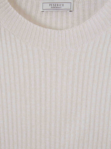 Peserico Mujer Barcelona Camiseta Canalé Satinada color Beige sku 712-000607 01 - Foto 3