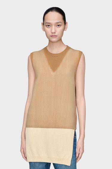 Maison Margiela Mujer Barcelona Chaleco Doble Capa color Camel sku 712-000613 01 - Foto 2