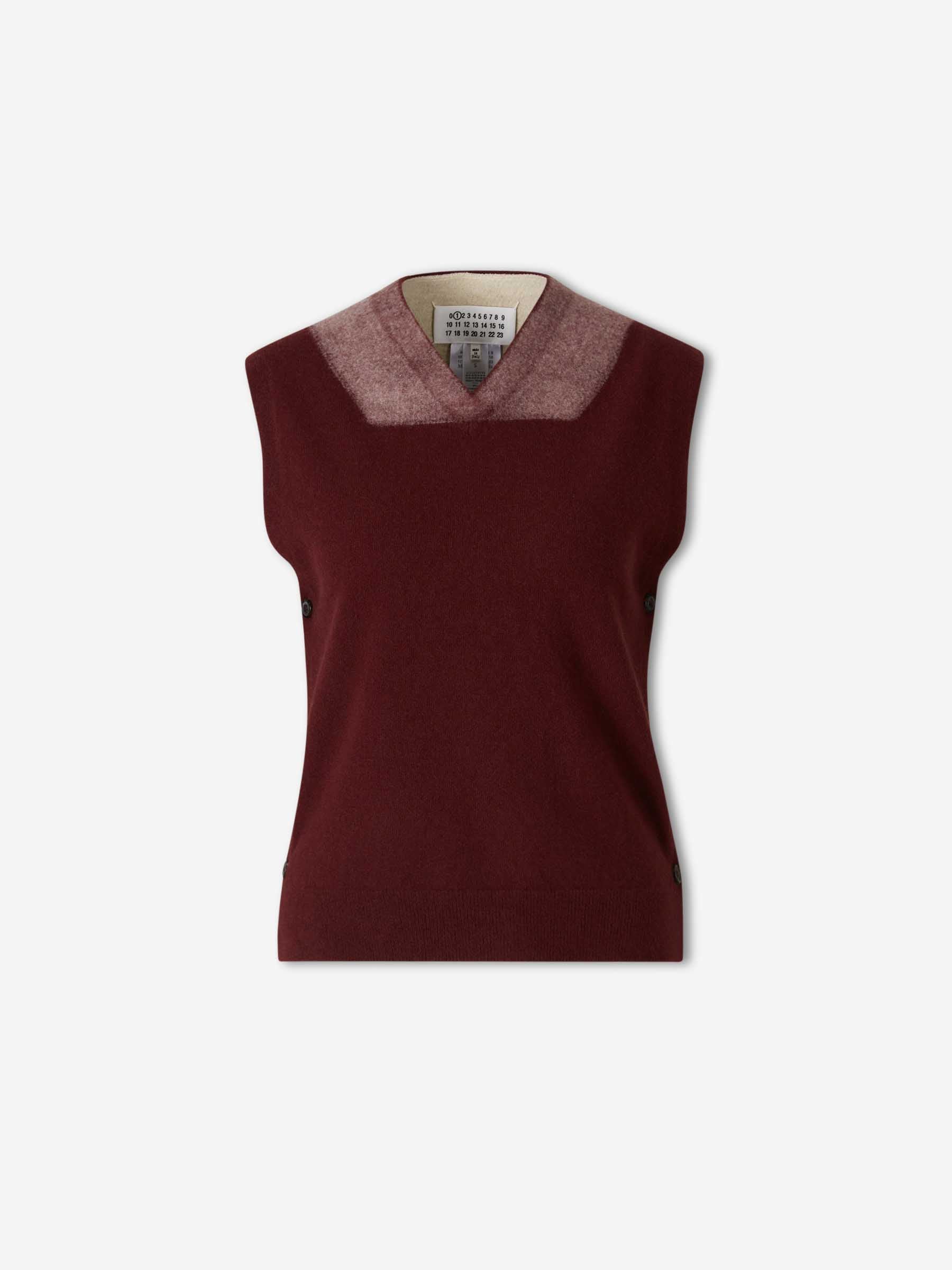 Maison Margiela Mujer Barcelona Chaleco Lana color Burdeos sku 712-000614 01 - Foto 1