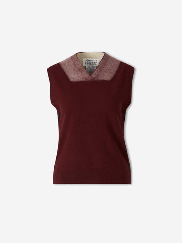 Maison Margiela Mujer Barcelona Chaleco Lana color Burdeos sku 712-000614 01 - Foto 1