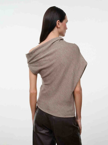 Staud Mujer Barcelona Top Asimétrico Mabel color Beige sku 712-000618 01 - Foto 3