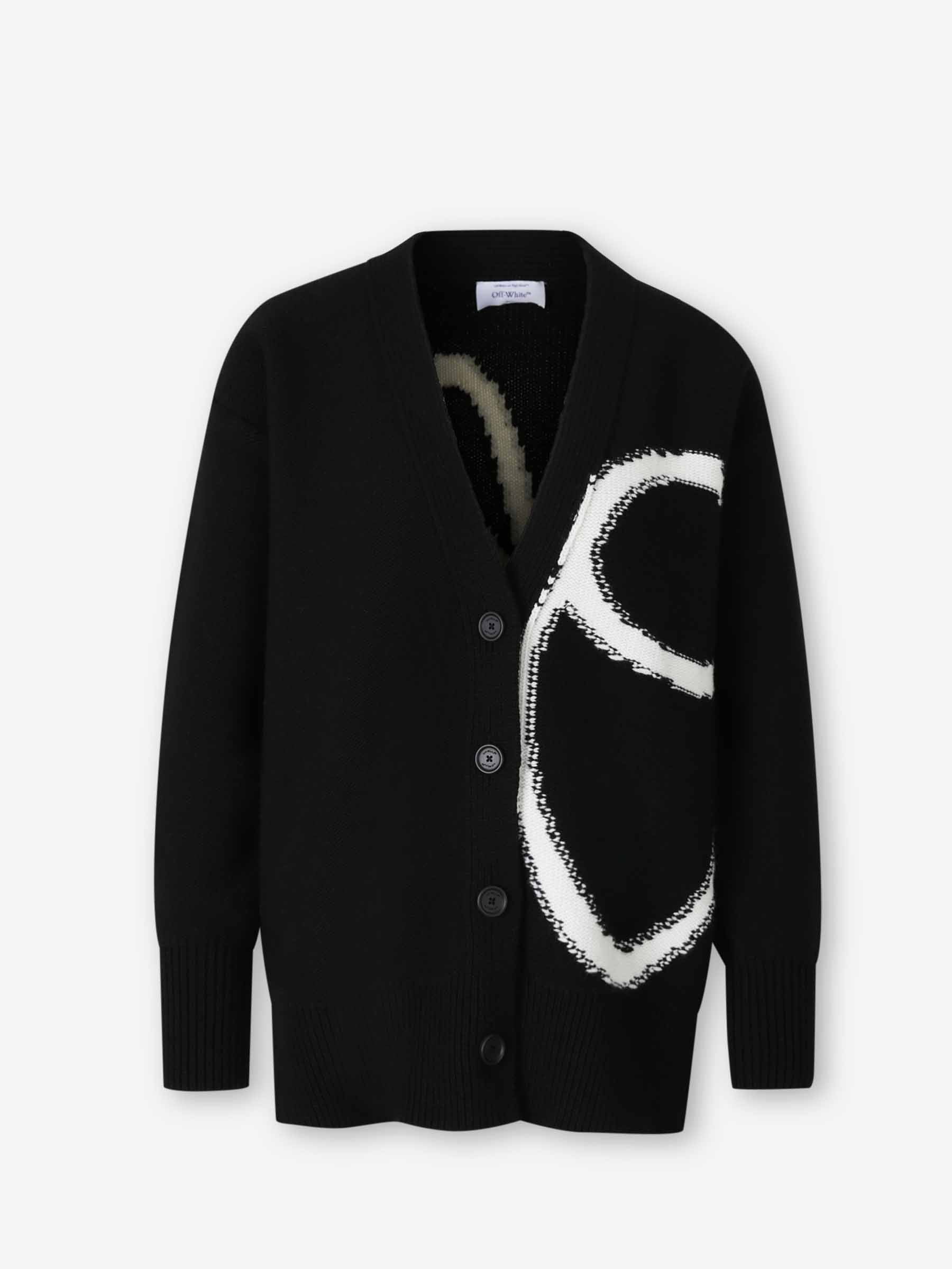 Off-White Mujer Barcelona Cárdigan Punto Lana color Negro sku 713-000376 01 - Foto 1
