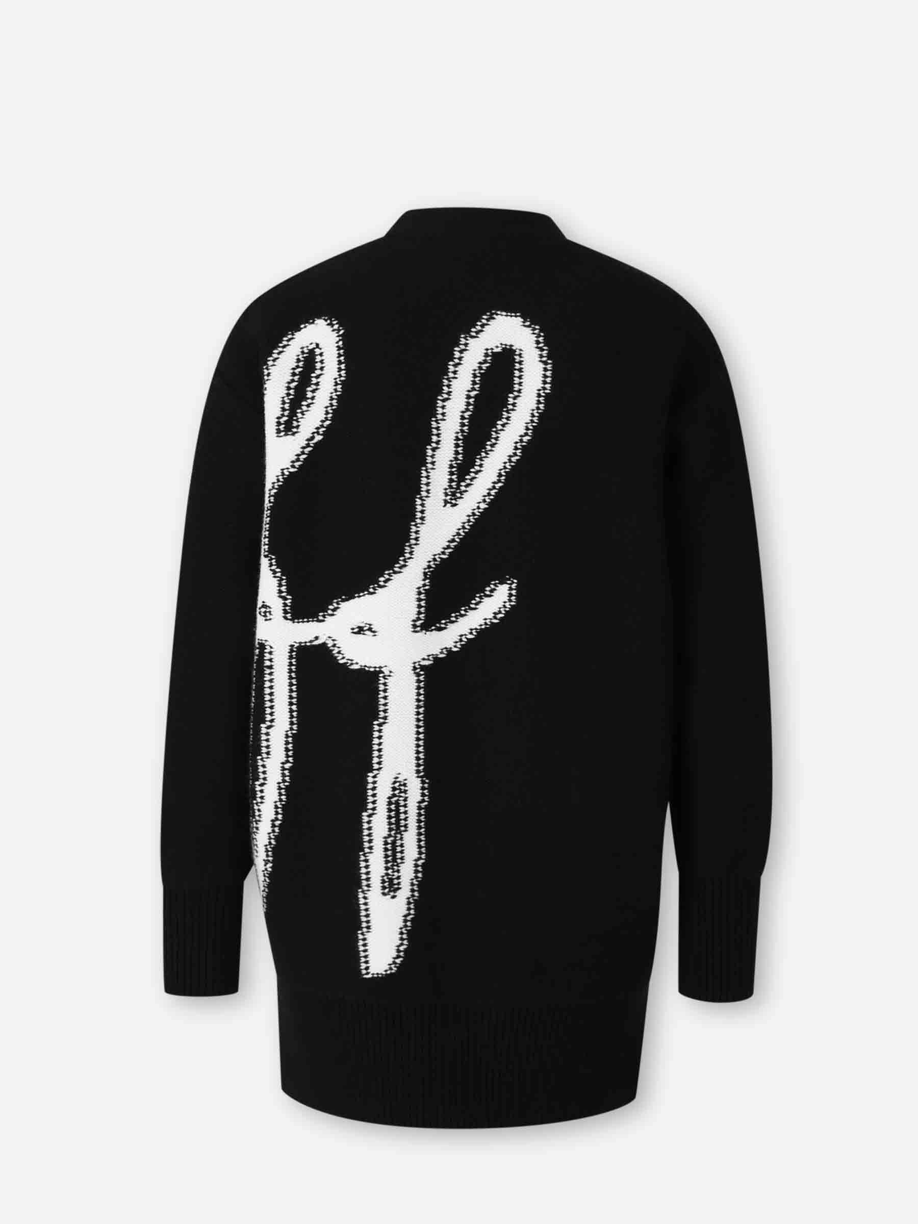 Off-White Mujer Barcelona Cárdigan Punto Lana color Negro sku 713-000376 01 - Foto 2