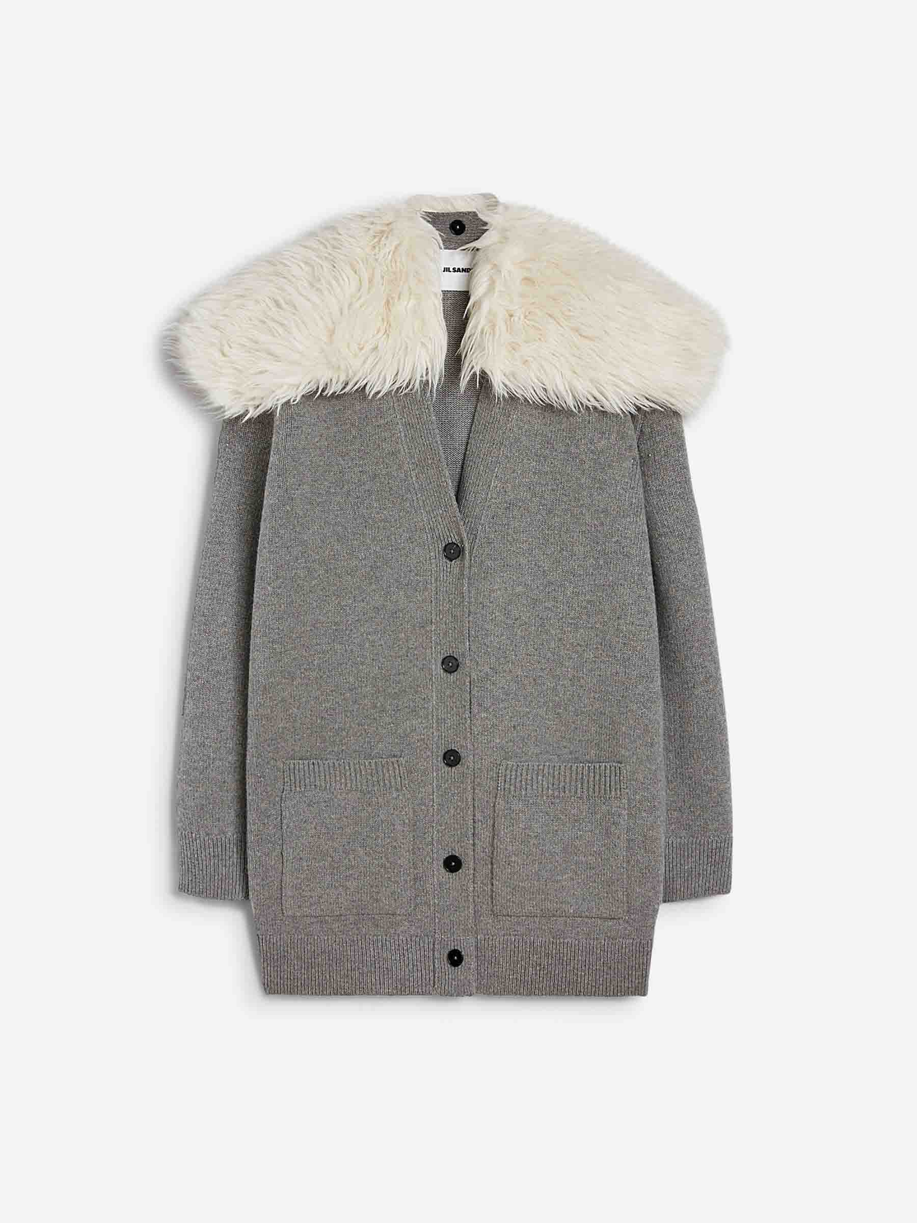 Jil Sander Mujer Barcelona Cárdigan Punto Lana color Gris Piedra sku 713-000379 01 - Foto 1