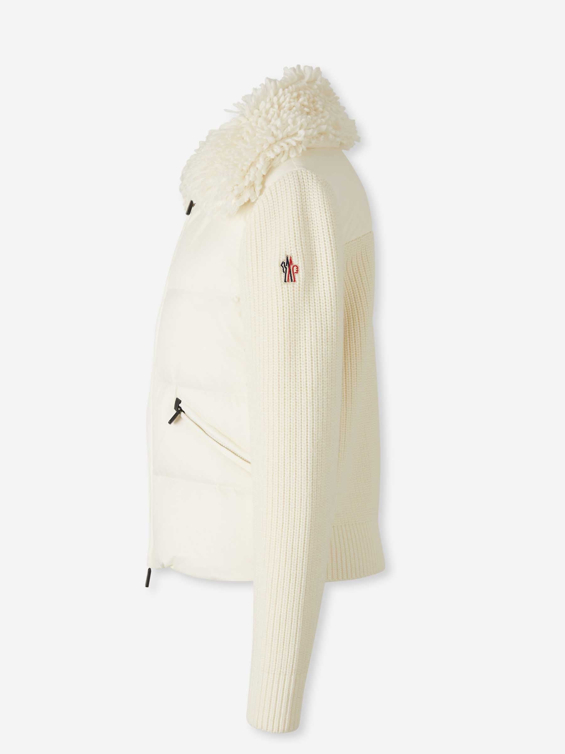 Moncler Grenoble Mujer Barcelona Cárdigan Cremallera Acolchada color Marfil sku 713-000392 01 - Foto 2