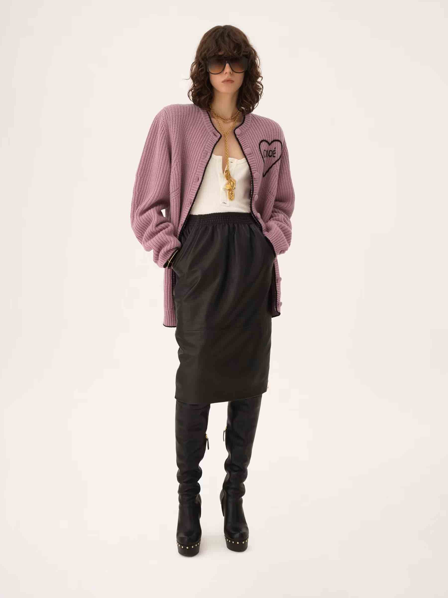 Chloé Mujer Barcelona Cárdigan Punto Lana color Rosa Envejecido sku 713-000416 01 - Foto 2