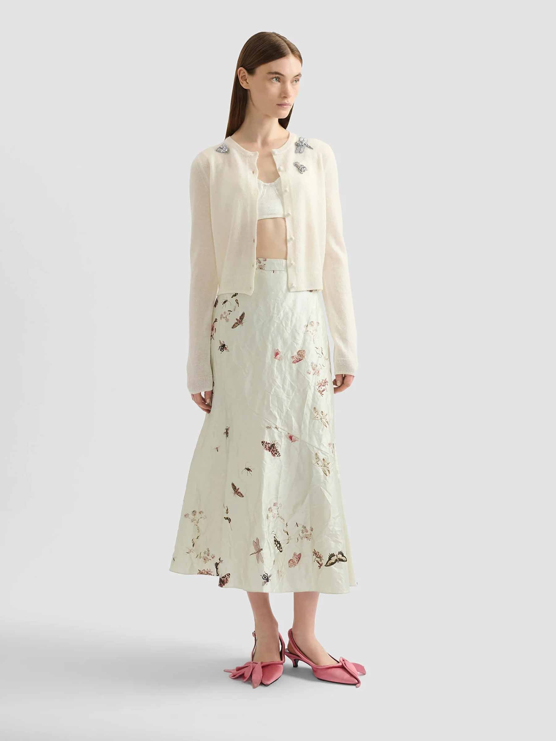 Erdem Mujer Barcelona Cárdigan Punto Adornado color Marfil sku 713-000419 01 - Foto 2