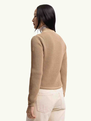 Moncler Mujer Barcelona Cárdigan Acolchado Algodón color Camel sku 713-000421 01 - Foto 3