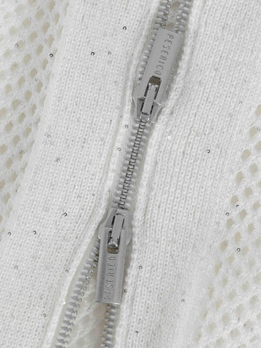 Peserico Mujer Barcelona Cárdigan Con Calados y Cremallera color Blanco sku 713-000429 01 - Foto 4