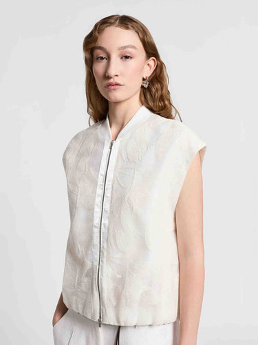 Peserico Mujer Barcelona Chaleco Bomber color Crema sku 713-000430 01 - Foto 1