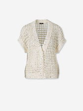 Peserico Mujer Barcelona Cárdigan Calados Lentejuelas color Crema sku 713-000432 01 - Foto 1