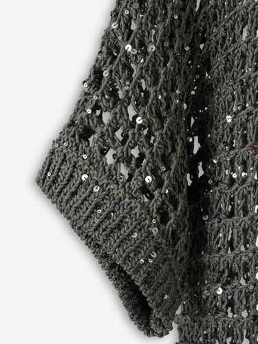 Peserico Mujer Barcelona Cárdigan Punto Calados color Verde Oscuro sku 713-000433 01 - Foto 4