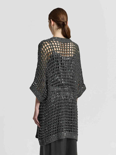 Peserico Mujer Barcelona Cárdigan Punto Calados color Verde Oscuro sku 713-000433 01 - Foto 5