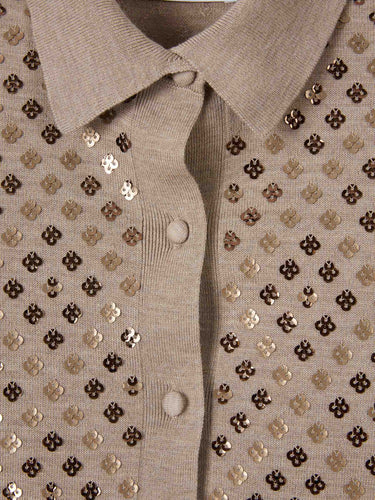 Max Mara Mujer Barcelona Cárdigan Punto Lana color Taupe sku 713-000438 01 - Foto 3