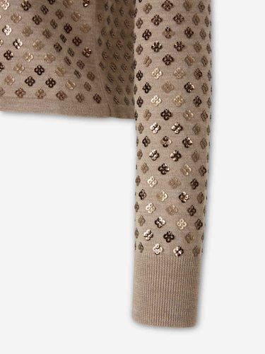 Max Mara Mujer Barcelona Cárdigan Punto Lana color Taupe sku 713-000438 01 - Foto 4
