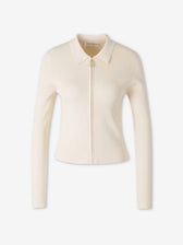 Victoria Beckham Mujer Barcelona Cárdigan con cuello camisero color Marfil sku 713-000445 01 - Foto 1