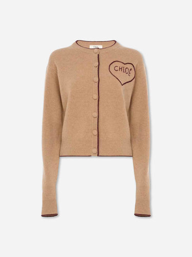 Chloé Mujer Barcelona Cárdigan Logo Corazón color Camel sku 713-000449 01 - Foto 1