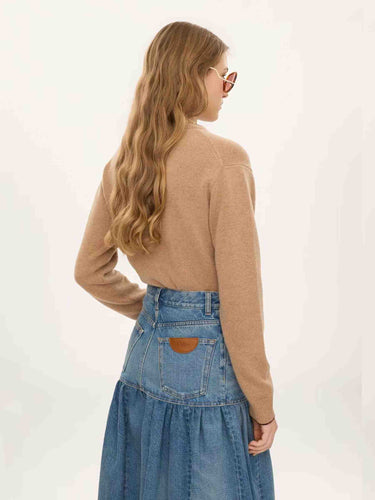 Chloé Mujer Barcelona Cárdigan Logo Corazón color Camel sku 713-000449 01 - Foto 3