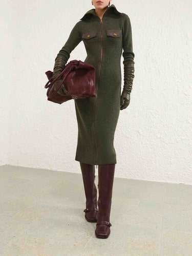 Zimmermann Mujer Barcelona Cárdigan Largo Cremallera color Verde Oscuro sku 713-000456 01 - Foto 2