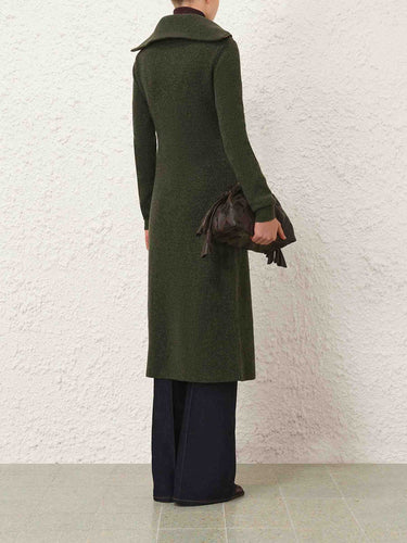 Zimmermann Mujer Barcelona Cárdigan Largo Cremallera color Verde Oscuro sku 713-000456 01 - Foto 3