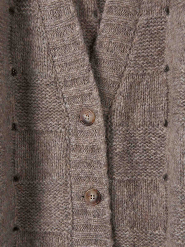 Ely Ely Mujer Barcelona Cárdigan Cuadros color Taupe sku 713-000490 01 - Foto 3