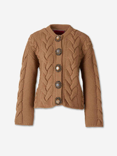 LaDoubleJ Mujer Barcelona Jersey Punto Botones color Camel sku 713-000492 01 - Foto 1
