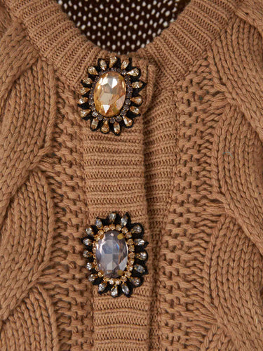 LaDoubleJ Mujer Barcelona Jersey Punto Botones color Camel sku 713-000492 01 - Foto 3
