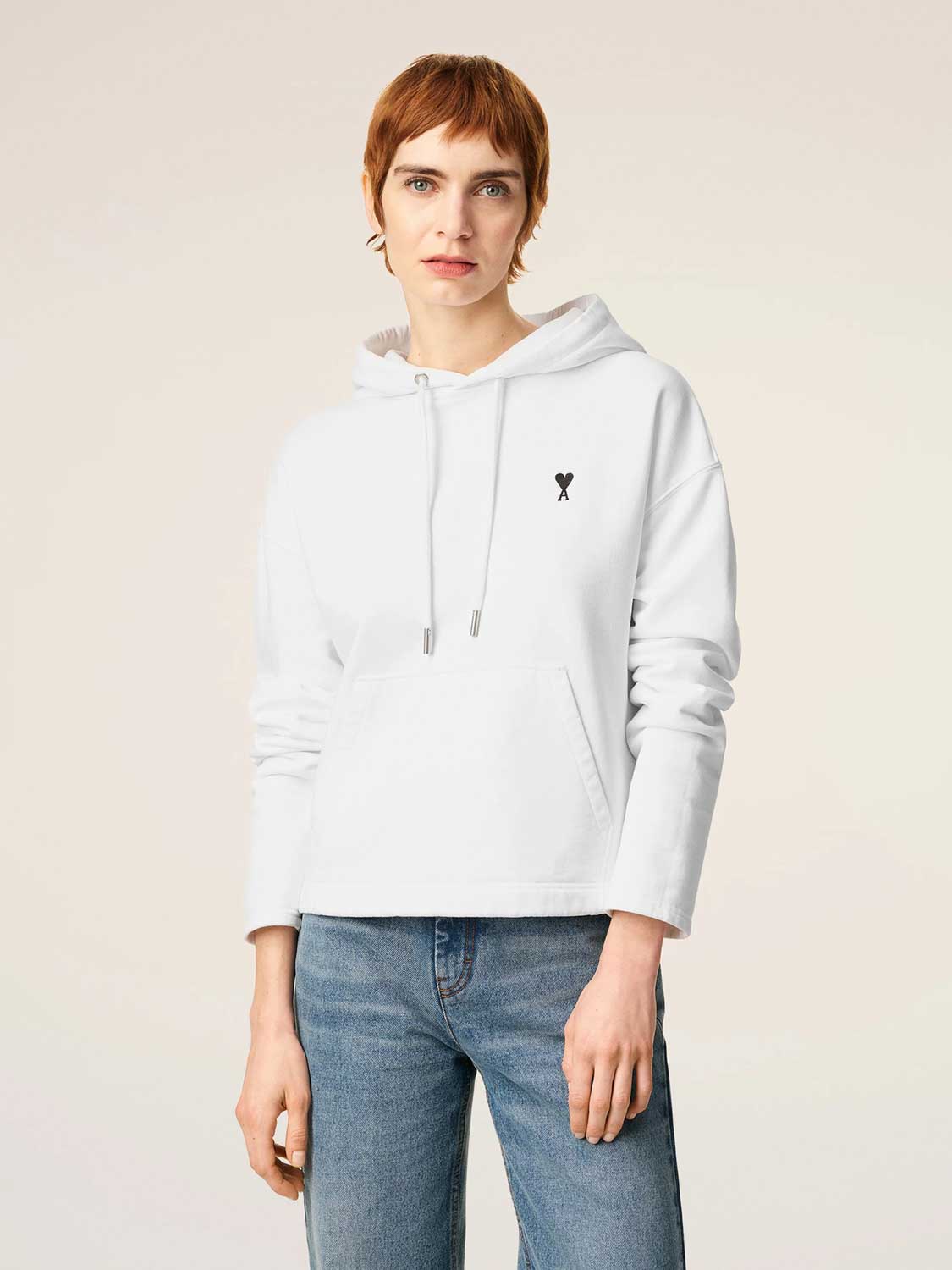 Ami Paris Mujer Barcelona Sudader Capucha Logo color Blanco sku 715-000211 01 - Foto 2
