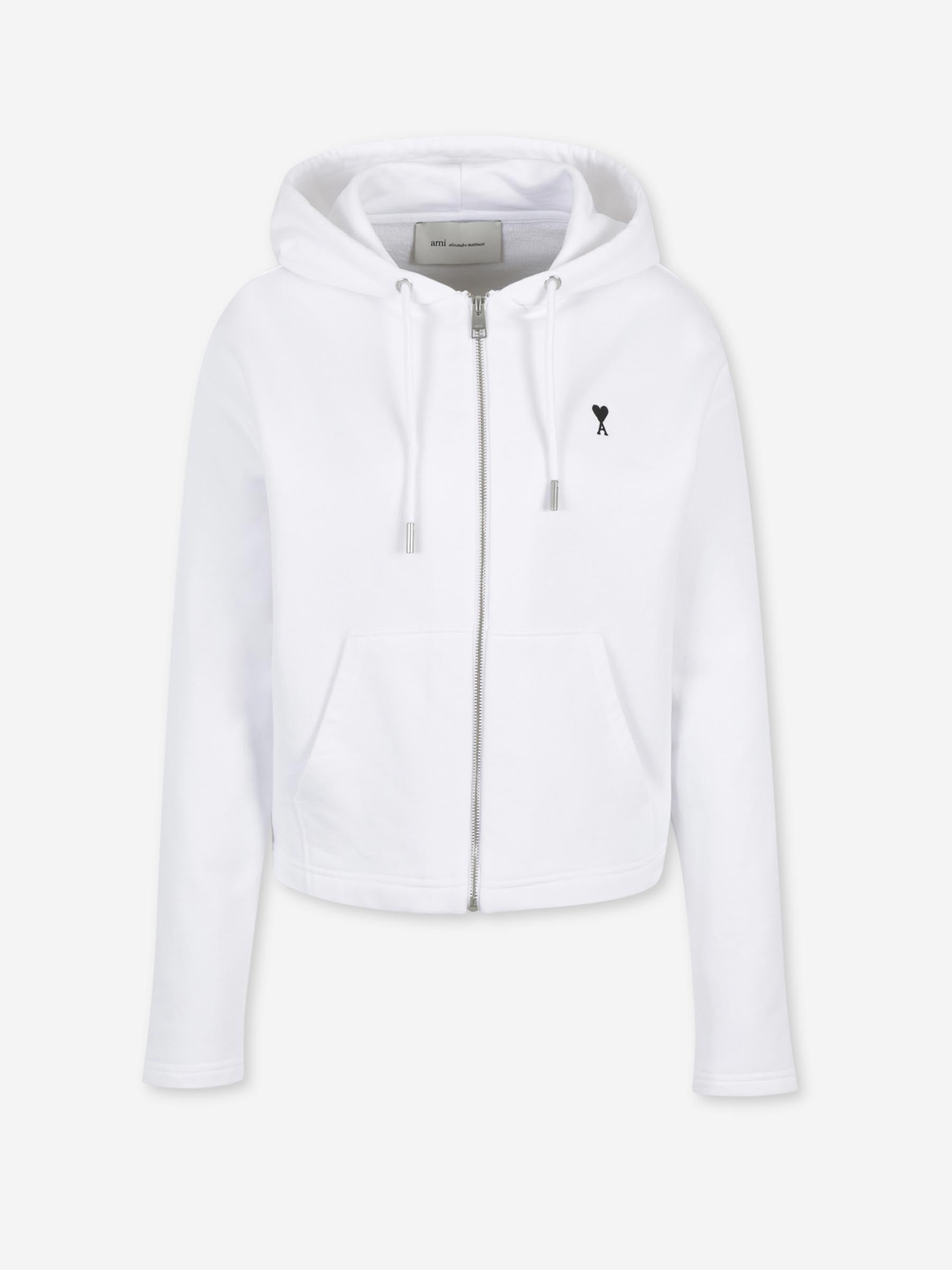 Ami Paris Mujer Barcelona Sudadera Capucha Cremallera color Blanco sku 715-000236 01 - Foto 1