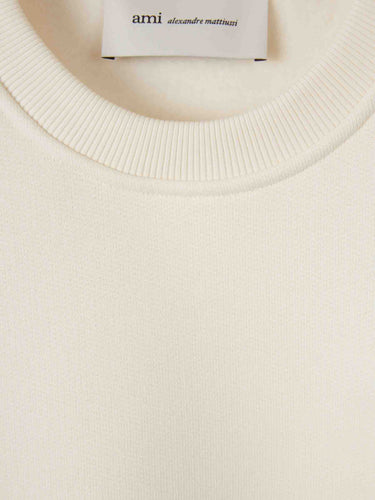 Ami Paris Mujer Barcelona Sudadera Cuello Redondo color Marfil sku 715-000239 01 - Foto 3