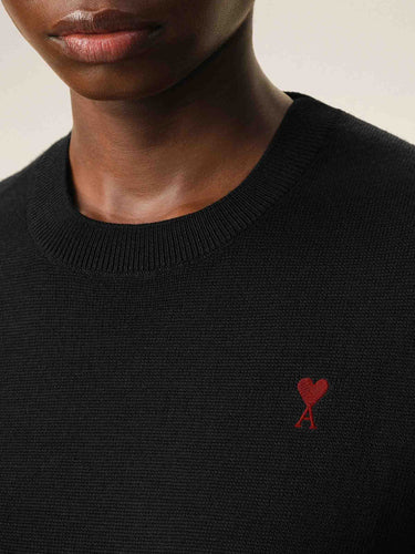 Ami Paris Mujer Barcelona Jersey Cuello Redondo color Negro sku 715-000241 01 - Foto 4