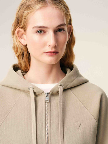 Ami Paris Mujer Barcelona Sudadera Cremallera Capucha color Camel sku 715-000255 01 - Foto 4