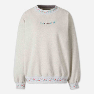 Chloé Mujer Barcelona Sudadera Logo Bordado color Gris sku 715-000258 01 - Foto 1