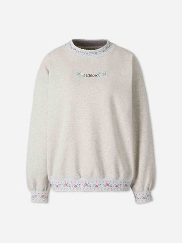 Chloé Mujer Barcelona Sudadera Logo Bordado color Gris sku 715-000258 01 - Foto 1