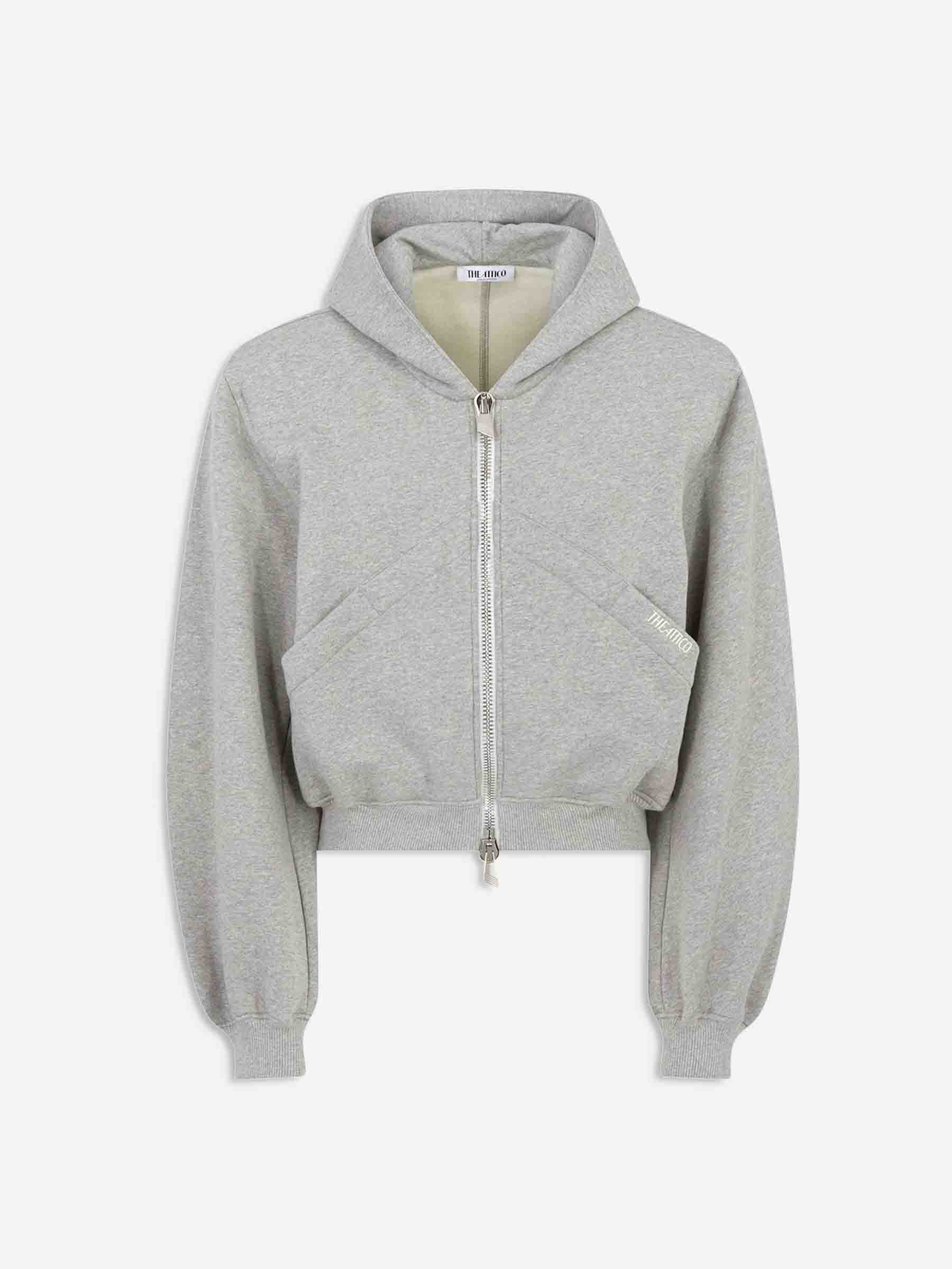 The Attico Mujer Barcelona Sudadera Capucha Cremallera color Gris Claro sku 715-000265 01 - Foto 1