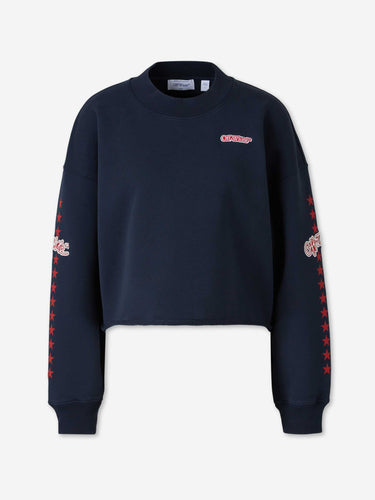 Off-White Mujer Barcelona Sudadera Cropped Estrellas color Azul Marino sku 715-000273 01 - Foto 1