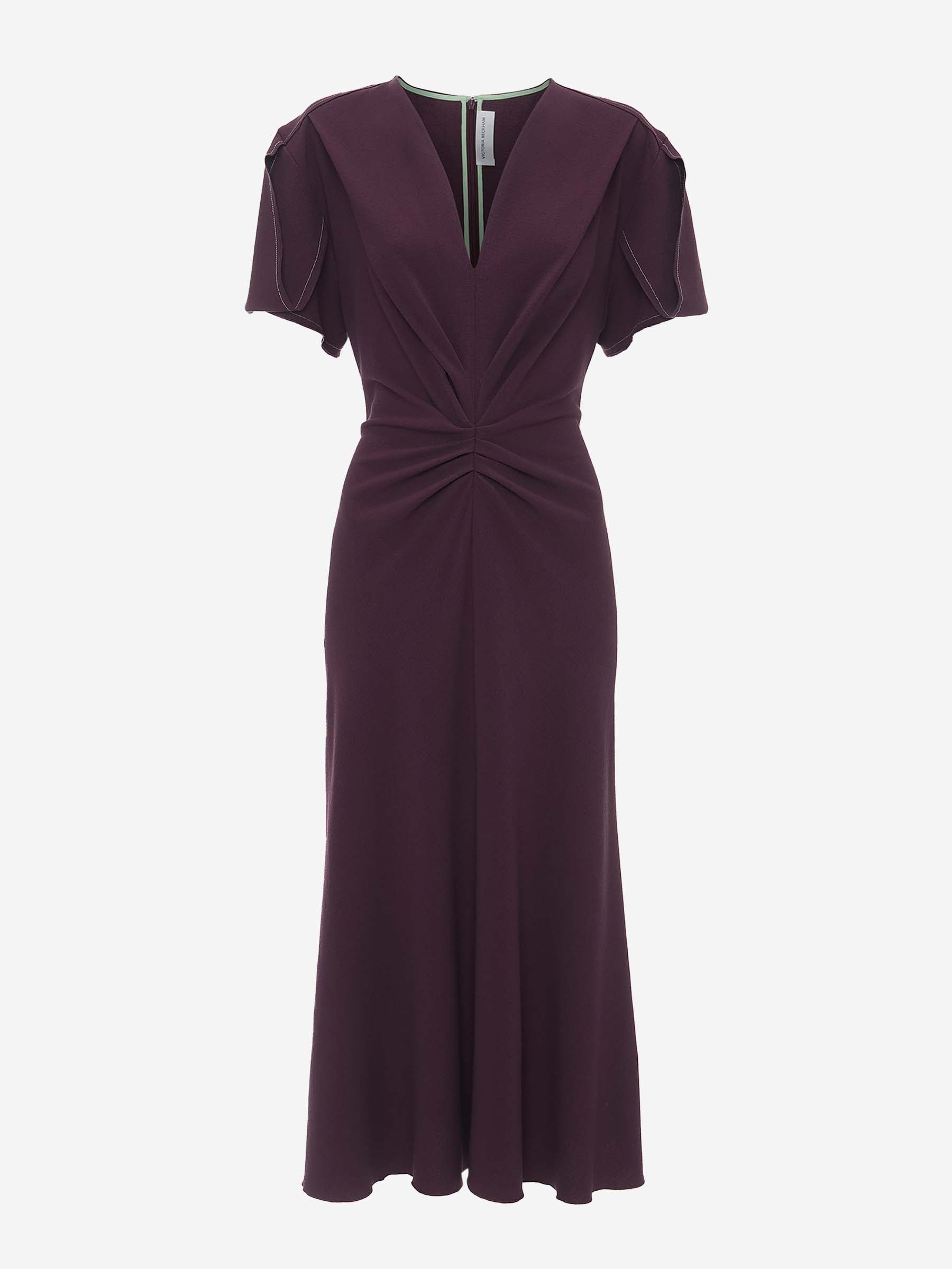 Victoria Beckham Mujer Barcelona Vestido Midi Fruncido color Purpura sku 721-000374 01 - Foto 1