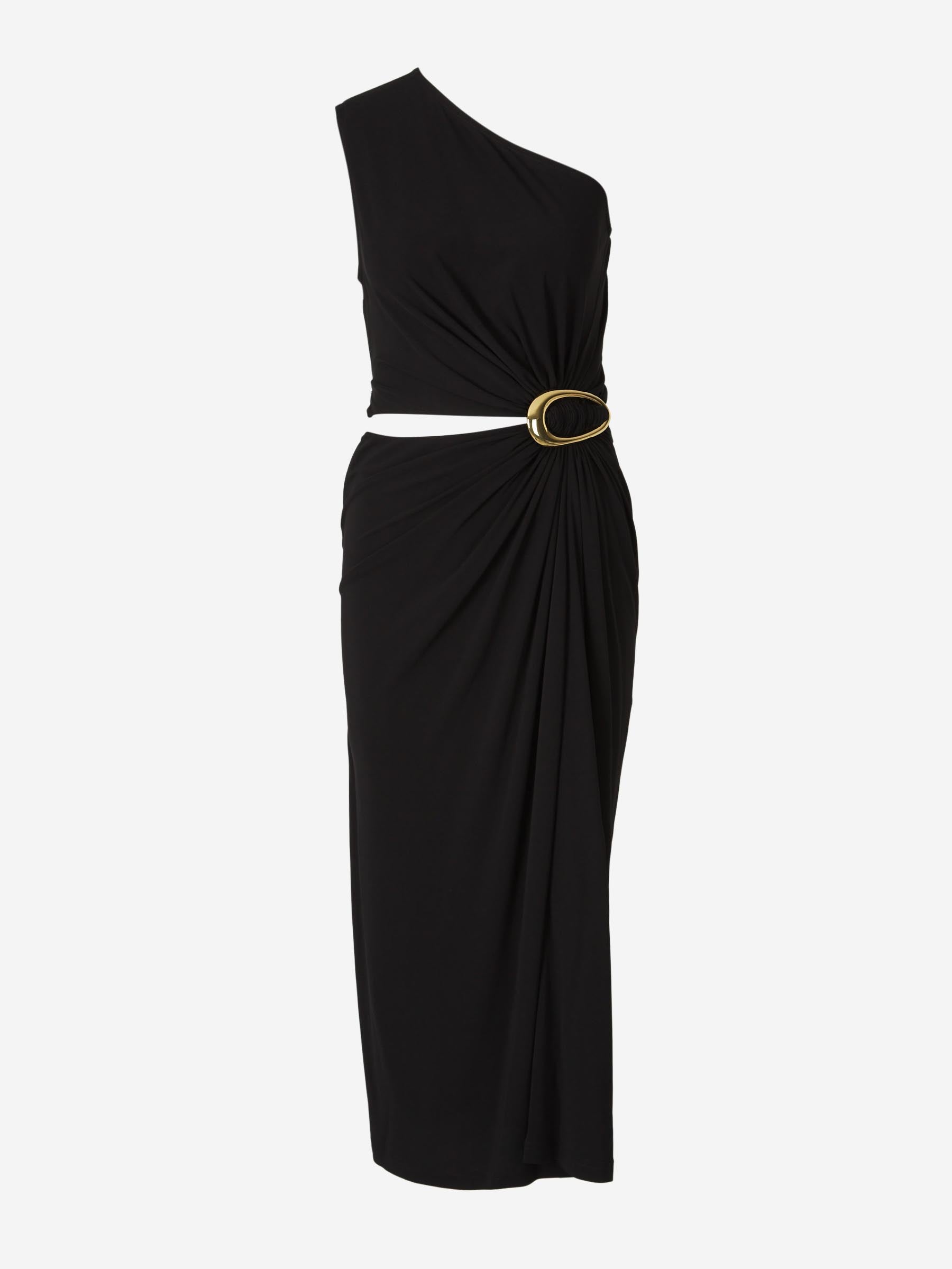 Bottega Veneta Mujer Barcelona Vestido Midi de Viscosa y Crepé color Negro sku 721-000376 01 - Foto 2